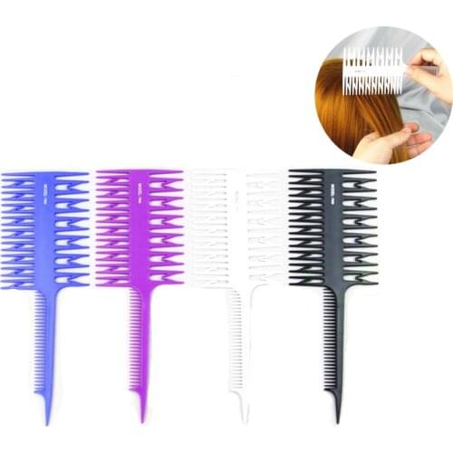 Barber Tool Artifact Double-Sided Coloring Highlighting Comb Wide Tooth Zone Dyeing Comb Fish Bone Hair Brush Salon Accessaries