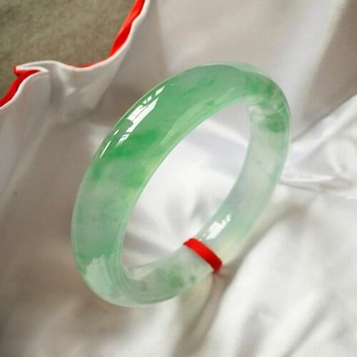 Fine jewelry Wholesale Myanmar natural jadeite flowering bright green bracelet bangle