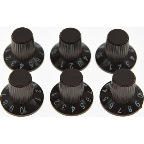 KAISH Pack of 12 Guitar Amplifier Knob AMP Knobs Brown Skirted Knobs
