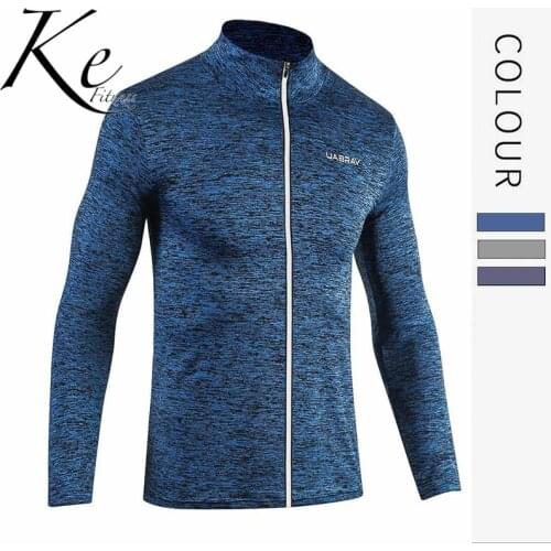 KE Winter sports jacket mens outdoor sports running quick-drying long-sleeved zipper high-neck stretch fitness jacket men