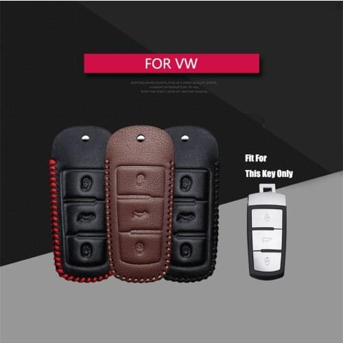 Best Sale Leather Car Key Case Cover For VW Volkswagen CC Magotan Phaeton Golf 4 5 6 Passat Key Holder Key Parts Skin Shell