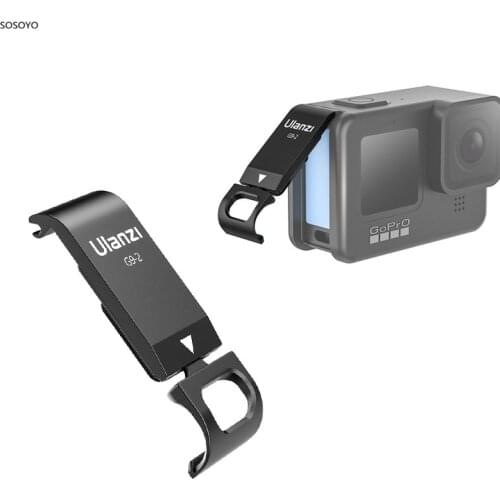 Metal Battery Cover Rechargeable Side Lid Type-C Charging Port Silicone Case Lens Cover Lanyard For Gopro Hero 9 Action Camera