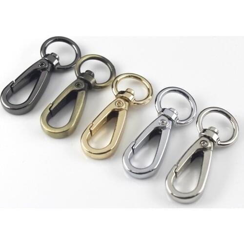 Metal Swivel Eye Snap Hook Trigger Lobster push gate Hook Clasp Clip for Leather Craft Bag Strap Belt Webbing