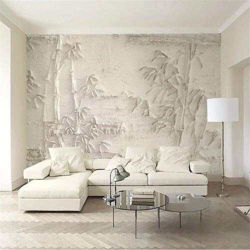 Milofi custom photo wallpaper mural beige 3d stereo relief modern new Chinese bamboo TV background wall
