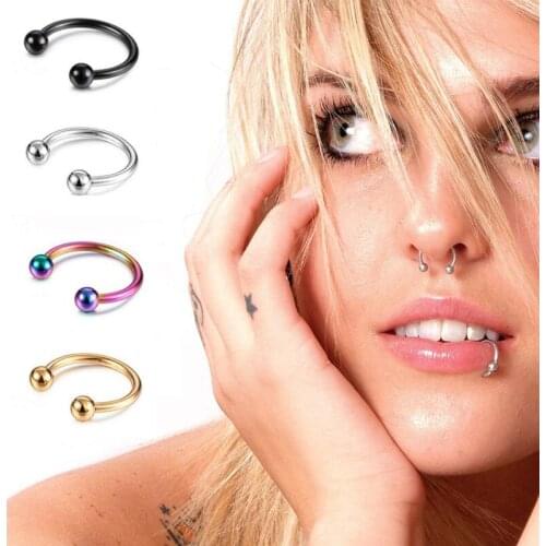 Fashion Nose Piercing Body Jewelry For Women Gilrs CZ Nose Hoop Nostril Fake Nose Ring Tiny Flower Helix Cartilage Tragus Ring