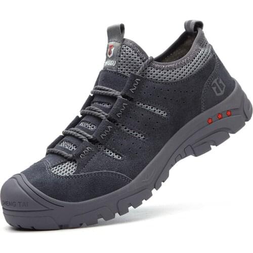 Work Safety Shoes Men Lightweight Breathable Soft Comfortable Steel Toe Work Shoes Anti-smashing Puncture Proof Flexibility