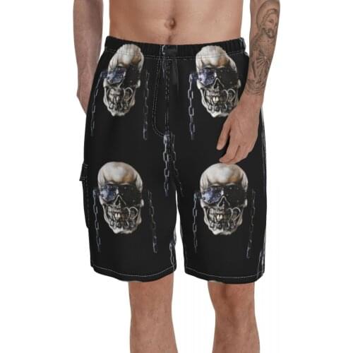 Heavy Metal Board Shorts Men Bathing Swimming Trunks Polyester Pattern Swim Trunks