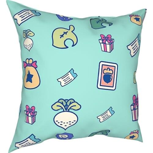Animal Crossing Repeating Pattern Pillowcover Decoration Game Cushions Throw Pillow for Home Double-sided Printing Vintage