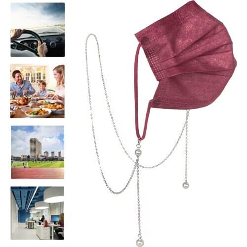 Mask Lanyard Mask Hanging Rope Necklace Face Mask Glasses Holder Fashion Hanging Rope Two Hooks for Beauty Woman