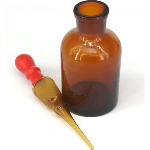 60ML Brown Glass Dropping Bottle Pipette With Ground Stopper and Dropper