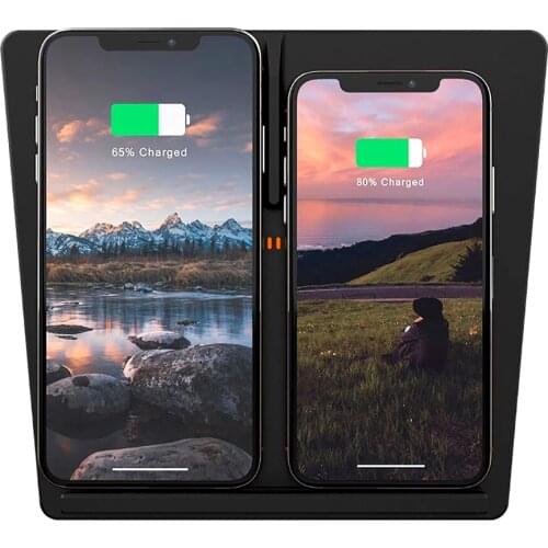 QI Wireless Charger For Tesla Model 3 Dual Car Phone USB Port Center Console Qi Wireless Charger Fast Charging Storage Box