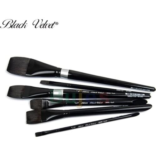 Silver Brush Limited 3008S Black Velvet Square Wash Watercolor Paint Brush,Outstanding Holding Capacity,Artist Quality