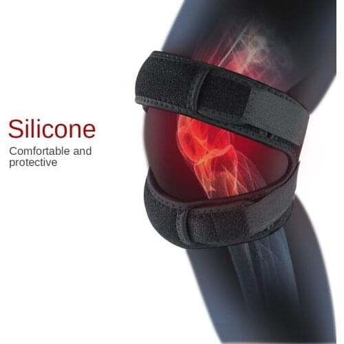 Silicone Sports Compression Patella Belt Running Basketball Fitness Knee Pads Breathable Shock-Absorbing Two-Way Adjustment