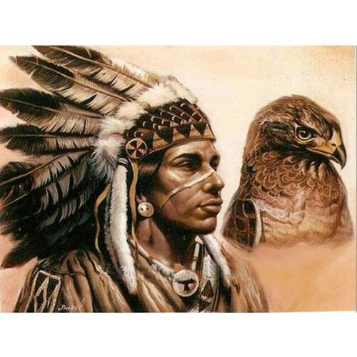 Needlework full diamond painting cross stitch diy diamond embroidery picture square diamond mosaic Men and hawks stickers