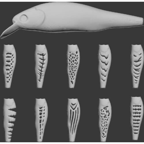 WLure Hard Plastic 3D Stencil for Sinking Minnow Fishing Lures UPM597