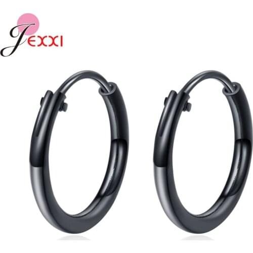 New Trendy Style Simple Round 925 Sterling Silver Jewelry Accessory Women Girls Fashion New Year Jewelry Gifts Top Sale Hoops