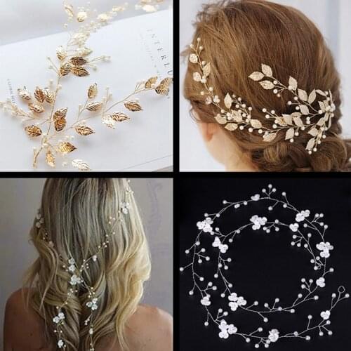 Wedding Hair Accessories Hand Woven Crystal Pearl Headband Women Girl Hair band Headwear Bridal Hairstyle Jewelry