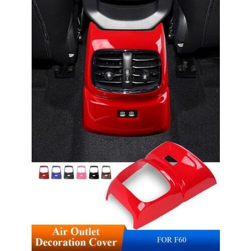 1Pcs ABS Car Central Armrest Box Rear Exhaust Air Outlet Decorative Cover Stickers Car Styling For BMW MINI New Countryman F60