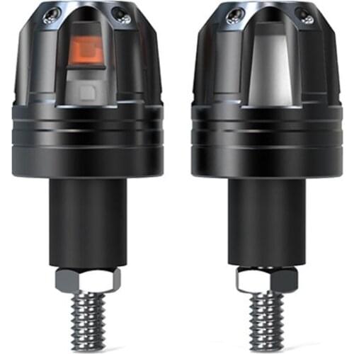 2 Pcs Motorcycle Handlebar Grip Bar End Plugs with LED Lights Expanding Locking 1XCF