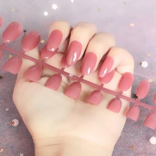 24Pcs Fashion False Nails Acrylic Gel Full French Fake Nails Art Tools