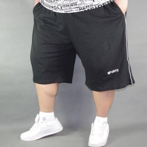 Big Men Size Shorts Men Solid Baggy Loose Elastic Shorts Cotton Casual Plus Size Shorts Extra Large Big Plus Size Black Gray