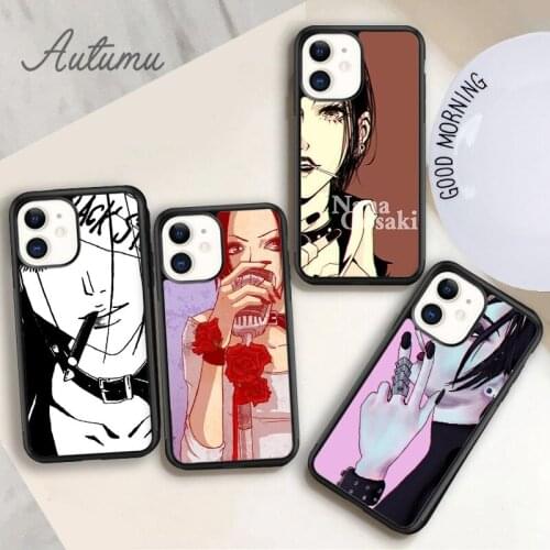 NaNa Osaki Black Phone Case for iPhone 11 12 Pro Max mini X XR XS SE 2020 5 6S 7 8 Plus Samsung Galaxy S8 S9 S10 Cover shell