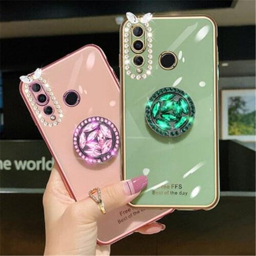 Phone Case for Huawei Seriers Honor 10 Lite 20 30 Pro 10i 20s 30s V30 8X 9X 9A 8S Mate 9 P30 P40 Luxury Bling Ring Holder Cover