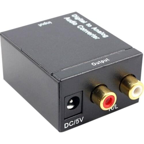 Digital to Analog Converter DAC Digital SPDIF Toslink to Analog Stereo Audio L/R Converter Adapter with Optical Cable