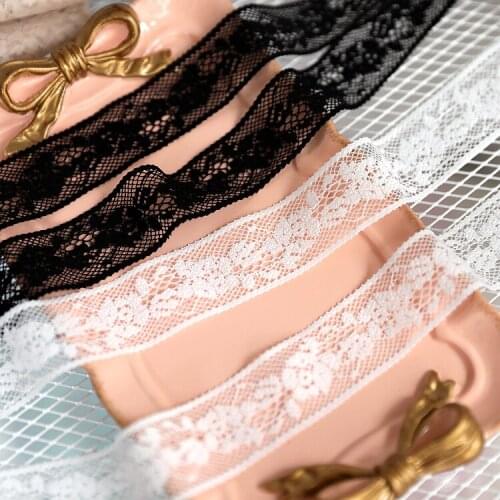 Cheap 5meter/Pack 2.6cm Black and Milk White Small Wide Hollow Out Embroidery Trims Ribbon Accessories X817