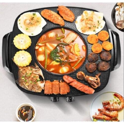 Korean household dual control hot pot barbecue pot hot pot easy to clean baking pan