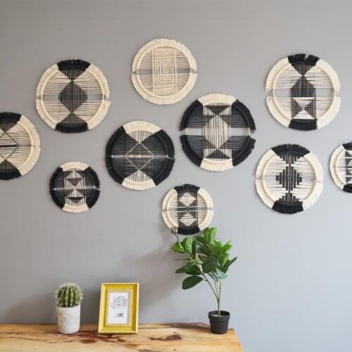 Hand-woven Round Tapestry Wall Hanging Decoration Handmade Bohemian Restaurant Hotel Home Background Wall Decor Painting