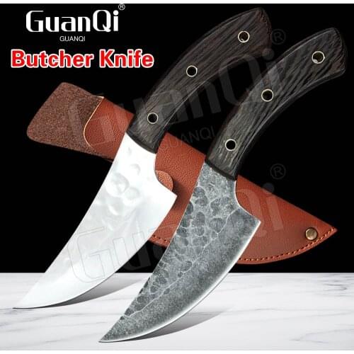 Full Tang Handmade Boning Kitchen Knife Butcher Cleaver Hunting Knife Stainless Steel Chef Knife Forged Camping Fish Knifes