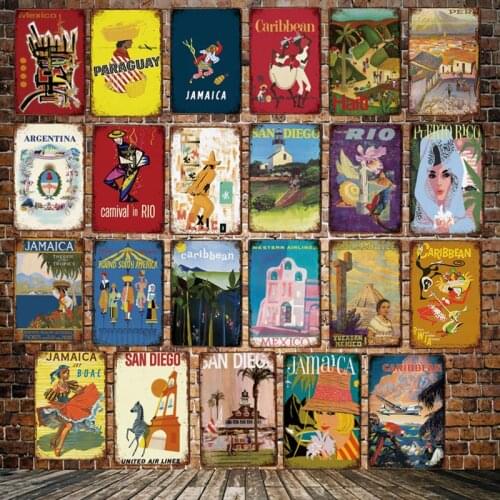 [ Mike86 ] South American Jamaica AGENTINA Caribbean HAITI PERU Metal Sign Retro Painting Country Travel Poster 20*30 CM LT-1948