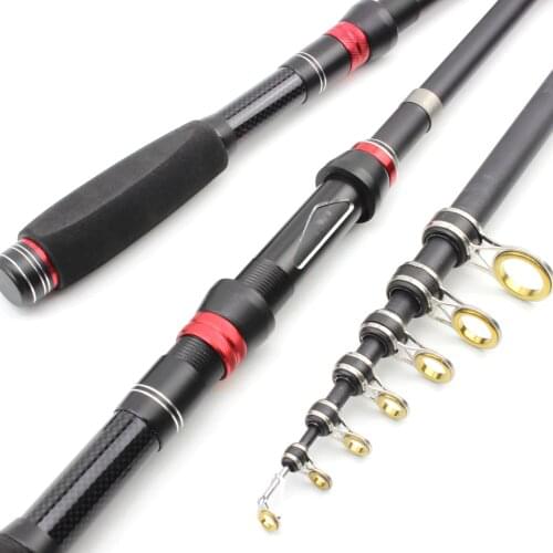 NEW 1.5m1.8m2.1m2.4m rod Multifunction Portable carbon fishing pole telescopic Travel fishing rod lure 30-60g carp Trout pesca