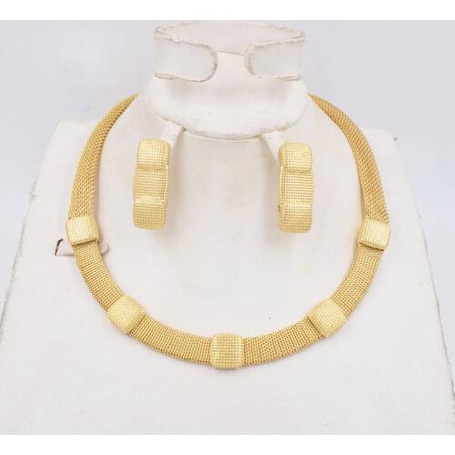 New design High Quality Dubai set 3color Gold Color Jewelry Set For Women african beads jewelry fashion jewelry