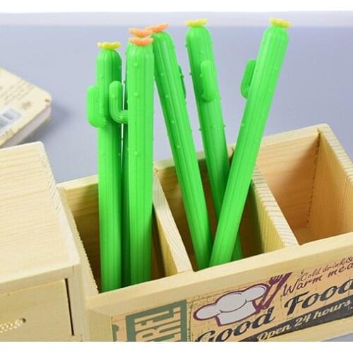 Wholesale 80pcs kawaii gel ink pen lot korean cute stationery mixed cactus pens for school office supplies kids students gift