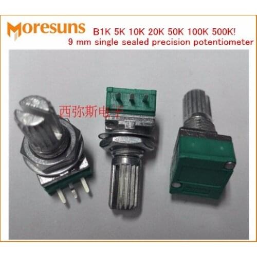 Fast Free Ship 20pcs/lot Taiwan produce 09 type seal precise potentiometer 15 shaft B1K 5K 10K 20K 50K 100K 500K potentiometer