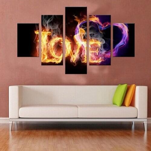 Promotion High Quality LOVE Canvas Paintings For Living Room Wall Cool Pictures Quadros De Parede Sala Estar Com Moldura