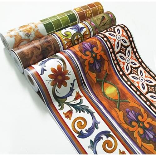 10m PVC Wallpaper Border Waist line 3d Wall Sticker for Washing Room Bathroom Kitchen Tiles Waterproof Self Adhesive 3d Stickers