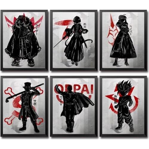 Rider Rukia Saber Sabo Saitama Saiyan Gohan Seiya Sephiroth Shinigami Friends Shinigami Renji Japanese Anime Abstract Poster