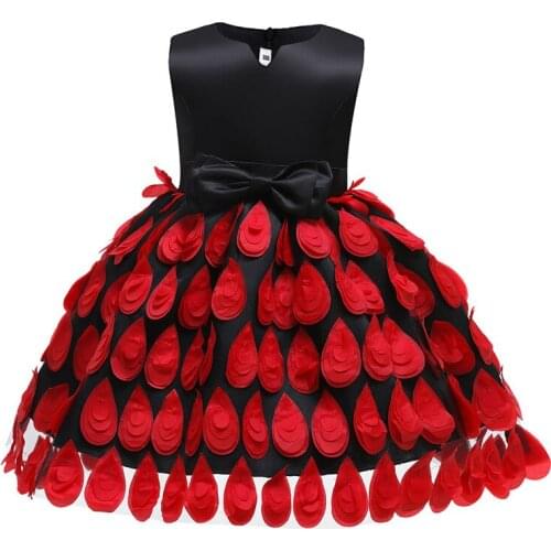 Little Girl Pink Party Princess Dress Girls Sleeveless Cute Bow Feather Zipper Ball Gown Birthday Cake Smash Dresses for Kids 3T