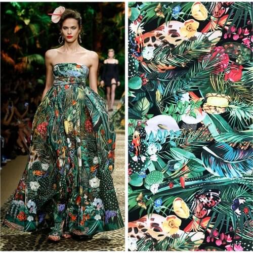 Italian Luxury Brand 100% Polyeste Printed Fabric Shirt for Dress Fashion Handmade DIY Fabric Wholesale Cloth Per Meter Material