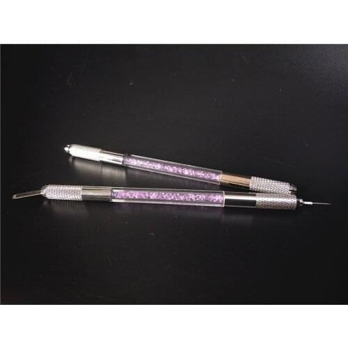 30Pcs Double Head Microblading Crystal Pen Permanent Makeup Eyebrow Blade Pen for 3D Cosmetics Lips Eyeliner Tattooing Supplies