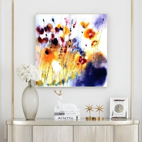 Modern Abstract Watercolor Flowers Posters and Prints Wall Art Canvas Painting Decorative Picture for Living Room Decor No Frame