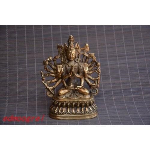 Antique Old QingDynasty copper carving--Thousand hands Buddha ,, hand crafts,best collection&adornment,free shipping