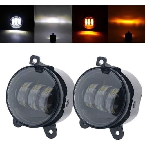 3.5 Inch LED Fog Lights 30W For lada Priora Niva Chevrolet Gazelle White Amber Lights Round Black
