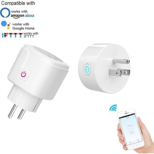 Smart WiFi US EU Plug Adaptor Remote Voice Control Power Monitor Socket Outlet Timing Function work with Alexa Google Home Tuya