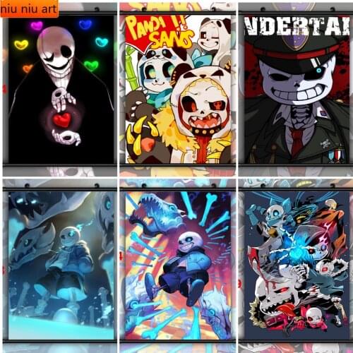 Undertale Sans Anime Diamond Painting Diamond Inlaid Diamond Mosaic Diamond Embroidery Cross Stitch Kits Home Decor