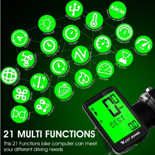 Rainproof Bicycle Wireless Code Meter Bike Computer MTB Cycling Luminous Odometer Stopwatch Speedometer Bike Accessories Outdoor