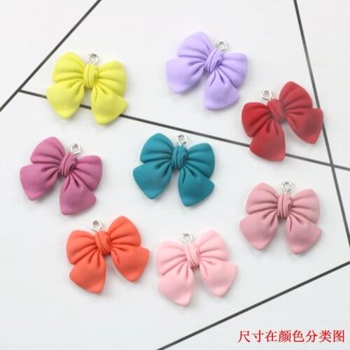 10Pcs Resin Cute Bowknot Charms Flatback Resin Cabochon Pendants for DIY Earrings Necklace Keychain Jewelry Making Accessories